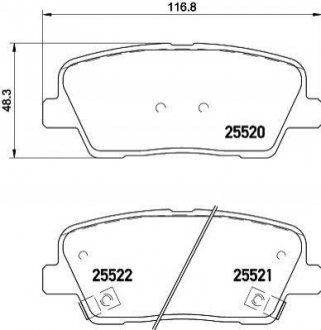 Купить Тормозные колодки дисковые Hyundai Genesis, Santa Fe BREMBO p30 081 (фото1) подбор по VIN коду, цена 2032 грн.