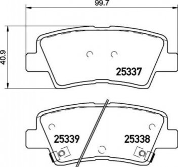 Купить Тормозные колодки дисковые Hyundai I30, Veloster, KIA Carens, Hyundai I10, KIA Soul, Hyundai Elantra, KIA Optima BREMBO p30 094 (фото1) подбор по VIN коду, цена 1590 грн.