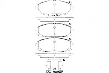 Купити Гальмівні колодки дискові KIA Carnival BREMBO p30 095 (фото1) підбір по VIN коду, ціна 3408 грн.