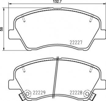 Купити ГАЛЬМІВНІ КОЛОДКИ ДИСКОВІ KIA Rio BREMBO p30 098 (фото1) підбір по VIN коду, ціна 2103 грн.