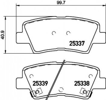 Купить Комплект тормозных колодок из 4 шт. дисков KIA Soul, Hyundai Kona BREMBO p30101 (фото1) подбор по VIN коду, цена 1591 грн.