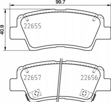 Купить Тормозные колодки дисковые Hyundai Tucson, Sonata, KIA Rio BREMBO p30 103 (фото1) подбор по VIN коду, цена 1983 грн.