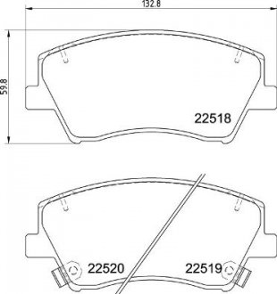 Купити Гальмівні колодки дискові Hyundai Elantra BREMBO p30 107 (фото1) підбір по VIN коду, ціна 2348 грн.