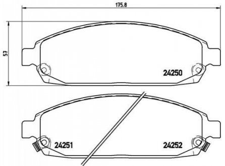 Комплект тормозных колодок из 4 шт. дисков BREMBO p37010