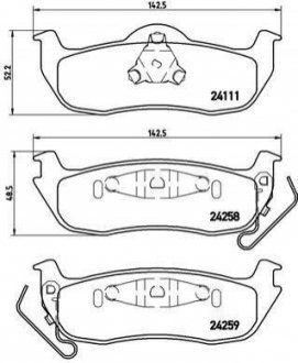 Купити Гальмівні колодки дискові Jeep Grand Cherokee BREMBO p37011 (фото1) підбір по VIN коду, ціна 2107 грн.