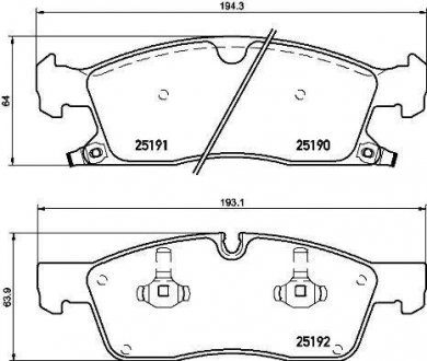 Купити ГАЛЬМІВНІ КОЛОДКИ ДИСКОВІ Jeep Grand Cherokee BREMBO p37 015 (фото1) підбір по VIN коду, ціна 2836 грн.