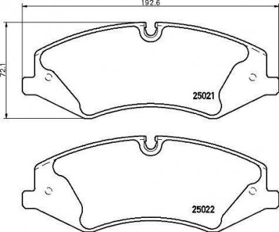 Купити Гальмівні колодки дискові Land Rover Range Rover, Discovery, Defender BREMBO p44 024 (фото1) підбір по VIN коду, ціна 2776 грн.