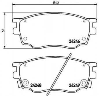 Комплект тормозных колодок из 4 шт. дисков Mazda 6 BREMBO p49033