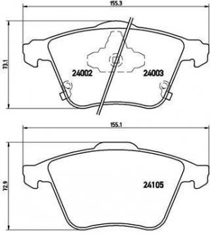 Купити Гальмівні колодки дискові Mazda 6 BREMBO p49 038 (фото1) підбір по VIN коду, ціна 2259 грн.