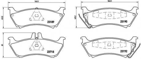 Купить Тормозные колодки дисковые Mercedes M-Class BREMBO p50 044 (фото1) подбор по VIN коду, цена 2186 грн.