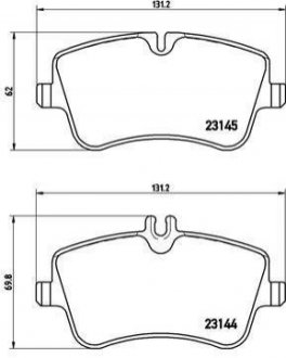 Купити Гальмівні колодки дискові Mercedes S203, W203, CLK-Class BREMBO p50 045 (фото1) підбір по VIN коду, ціна 1416 грн.