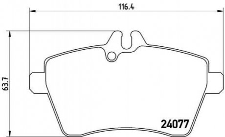 Купить Комплект тормозных колодок из 4 шт. дисков Mercedes W169, W245 BREMBO p50056 (фото1) подбор по VIN коду, цена 1392 грн.