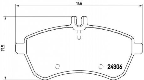 Комплект тормозных колодок из 4 шт. дисков Mercedes W204, S204, C204 BREMBO p50070