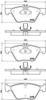 Купить Колодки тормозные дисковые Mercedes W211, W220, S211, Nissan Pathfinder BREMBO p50075 (фото1) подбор по VIN коду, цена 2439 грн.