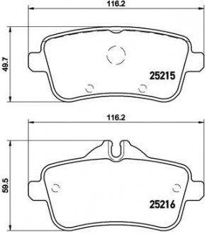 Купити Гальмівні колодки дискові Mercedes M-Class, GL-Class, GLE-Class BREMBO p50 100 (фото1) підбір по VIN коду, ціна 2341 грн.