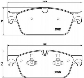 Комплект тормозных колодок из 4 шт. дисков Mercedes M-Class, GL-Class, GLE-Class, GLS-Class BREMBO p50102