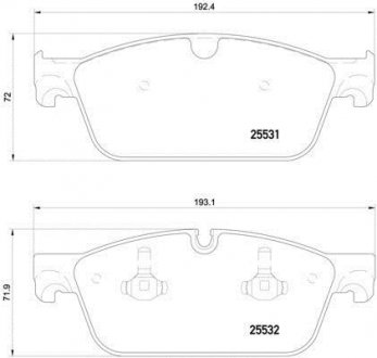 Купити ГАЛЬМІВНІ КОЛОДКИ ДИСКОВІ Mercedes GL-Class, GLE-Class BREMBO p50 112 (фото1) підбір по VIN коду, ціна 3341 грн.