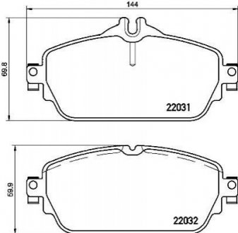 Гальмівні колодки дискові Mercedes W205, S205, C205, W213, S213, C124, C207, C238, A124, A207, A238 BREMBO p50118