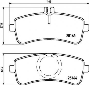 Купити ГАЛЬМІВНІ КОЛОДКИ ДИСКОВІ Mercedes W222, C217, S205, C205, A217 BREMBO p50 130 (фото1) підбір по VIN коду, ціна 5253 грн.