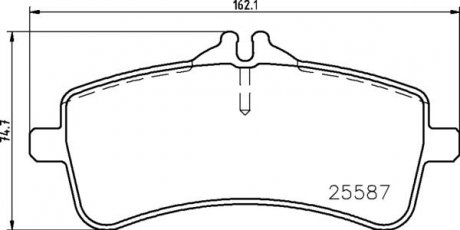 Купить Тормозные колодки дисковые Mercedes W222 BREMBO p50 131 (фото1) подбор по VIN коду, цена 6827 грн.