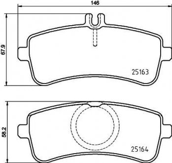 ГАЛЬМІВНІ КОЛОДКИ ДИСКОВІ Mercedes W222, C217, W205, S205, C205, A217 BREMBO p50 132