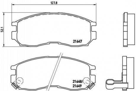 Купить Тормозные колодки дисковые Mitsubishi Colt, Lancer, Galant, Honda Accord BREMBO p54 014 (фото1) подбор по VIN коду, цена 1028 грн.