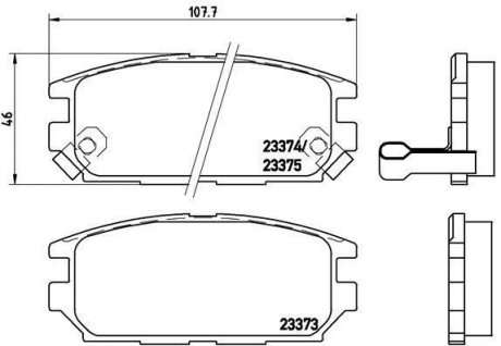 Купити ГАЛЬМІВНІ КОЛОДКИ ДИСКОВІ Mitsubishi Galant, Lancer, Pajero BREMBO p54 025 (фото1) підбір по VIN коду, ціна 936 грн.