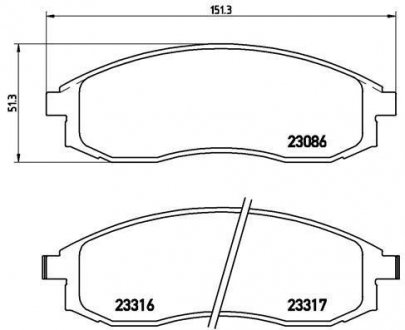 Купити ГАЛЬМІВНІ КОЛОДКИ ДИСКОВІ Mitsubishi L200 BREMBO p54 037 (фото1) підбір по VIN коду, ціна 1450 грн.