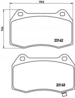 Купить Тормозные колодки дисковые BREMBO p56 047 (фото1) подбор по VIN коду, цена 2380 грн.