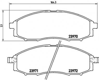 Тормозные колодки дисковые Nissan Navara BREMBO p56 049