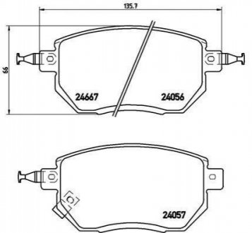 Комплект тормозных колодок из 4 шт. дисков Nissan Murano BREMBO p56051