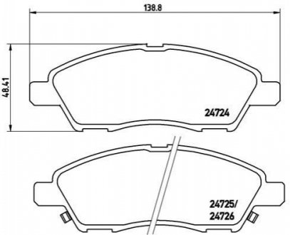 Комплект тормозных колодок из 4 шт. дисков Nissan Micra, Tiida, Note BREMBO p56070