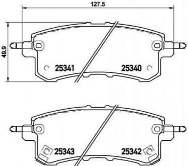 Купить Комплект тормозных колодок из 4 шт. дисков Infiniti QX, Nissan Patrol BREMBO p56082 (фото1) подбор по VIN коду, цена 1548 грн.