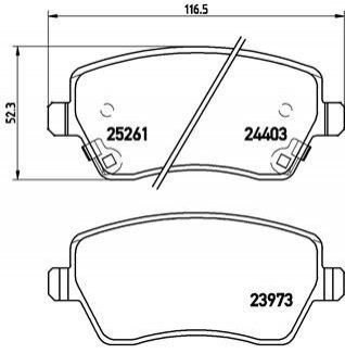 Купити Гальмівні колодки дискові Nissan Micra, Note BREMBO p56086 (фото1) підбір по VIN коду, ціна 1240 грн.