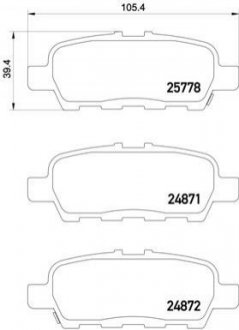 Купить Комплект тормозных колодок из 4 шт. дисков Nissan Leaf, Infiniti M, G, EX, Q, Nissan Juke, Infiniti FX, Suzuki Grand Vitara, Infiniti QX, Nissan Teana BREMBO p56087 (фото1) подбор по VIN коду, цена 542 грн.