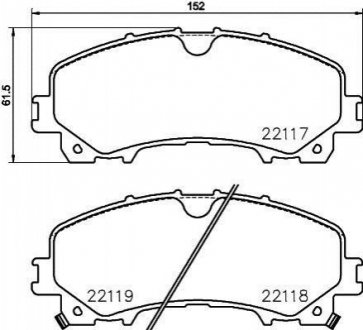 Комплект тормозных колодок из 4 шт. дисков Infiniti Q, Nissan X-Trail BREMBO p56106