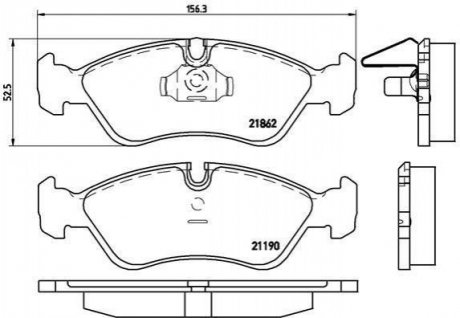 Гальмівні колодки дискові BREMBO p59 017