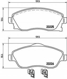 Купить Тормозные колодки дисковые Opel Meriva, Corsa, Combo BREMBO p59 036 (фото1) подбор по VIN коду, цена 1333 грн.