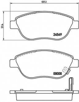 Купити ГАЛЬМІВНІ КОЛОДКИ ДИСКОВІ Opel Corsa, Fiat 500 BREMBO p59 052 (фото1) підбір по VIN коду, ціна 1732 грн.