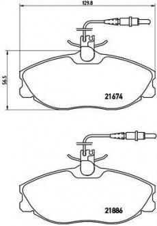 Купити ГАЛЬМІВНІ КОЛОДКИ ДИСКОВІ Peugeot 406, 306, Citroen Xsara, Peugeot 607 BREMBO p61 057 (фото1) підбір по VIN коду, ціна 1177 грн.