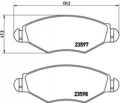 Купити Гальмівні колодки дискові Citroen Xsara, Peugeot 206 BREMBO p 61 063 (фото1) підбір по VIN коду, ціна 1003 грн.