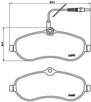 Купить Тормозные колодки дисковые Fiat Scudo, Peugeot Expert, Citroen Jumpy BREMBO p61 096 (фото1) подбор по VIN коду, цена 1812 грн.