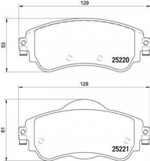 Комплект тормозных колодок из 4 шт. дисков Citroen C4, DS4 BREMBO p61105