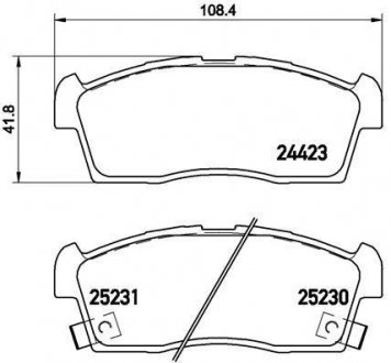 Купить Тормозные колодки дисковые BREMBO p61 108 (фото1) подбор по VIN коду, цена 1297 грн.