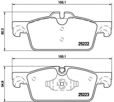 Купити ГАЛЬМІВНІ КОЛОДКИ ДИСКОВІ Peugeot 508 BREMBO p61 112 (фото1) підбір по VIN коду, ціна 1882 грн.