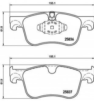 Купити Гальмівні колодки дискові Citroen C4 BREMBO p61 116 (фото1) підбір по VIN коду, ціна 1834 грн.