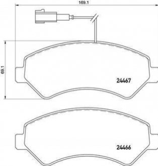 Купить Тормозные колодки дисковые Fiat Ducato, Peugeot Boxer, Citroen Jumper BREMBO p61 118 (фото1) подбор по VIN коду, цена 2458 грн.