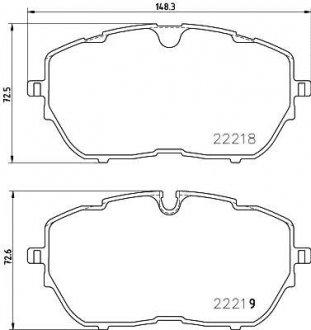 Купить Тормозные колодки дисковые Peugeot 308 BREMBO p61 128 (фото1) подбор по VIN коду, цена 3149 грн.