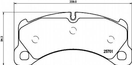Комплект тормозных колодок из 4 шт. дисков Porsche Panamera BREMBO p65033