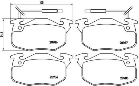 Купити ГАЛЬМІВНІ КОЛОДКИ ДИСКОВІ Renault 19, 21, Espace, Clio, Peugeot 405 BREMBO p68 010 (фото1) підбір по VIN коду, ціна 753 грн.